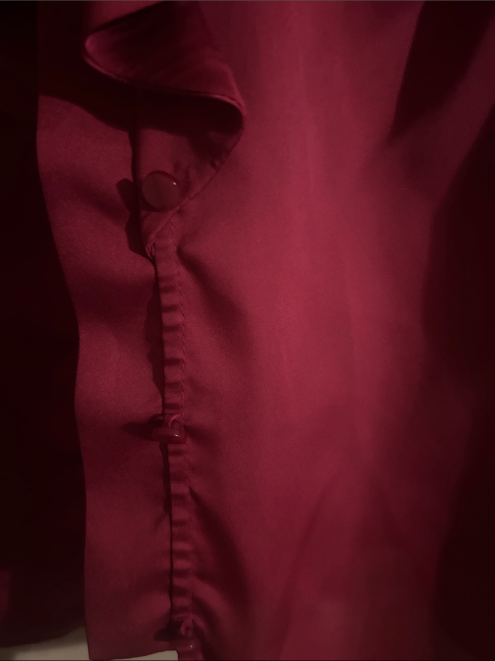 W by Worth Ruffle Front Cap Sleeve Blouse in Raspberry - Picture 4 of 6
